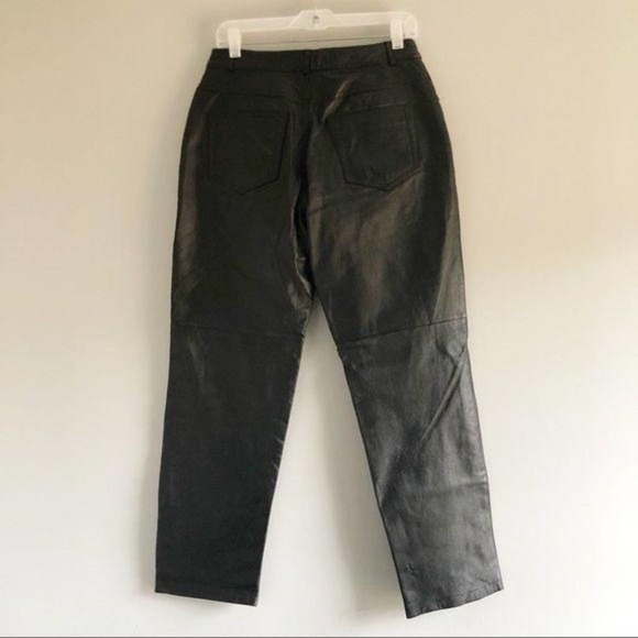 Bagatelle Vintage 100% Leather Black High Waisted Straight Leg Pants - Picture 4 of 12